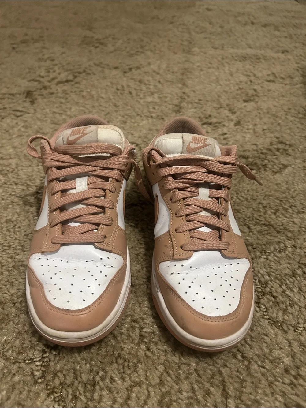 Nike Women’s Low-Top Sneakers in White and Dusty Rose